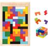 DKDXID Puzzle Tetris Legno Bambini Montessori Tetris Gioco Legno Tangram Wood Tetris Legno Puzzle Tangram Tetris Legno Colorato Blocchi Intelligenza Puzzle Jigsaw Rompicapo Tetris Giocattolo Bambini