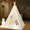 IREENUO Teepee Tenda per Bambini, Tenda Indiano con Luci Fatate Tenda da Gioco Portatile Tenda da Gioco Castello Giochi per Bambini per Interni ed Esterni