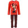 Disney Minnie Mouse Pigiama per Ragazza, Pigiama in Morbido Cotone, Maglietta e Pantaloni Lunghi per Bambina, Design Minnie Mouse, Taglia 3 Anni - Rosso