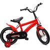 Biggittig Bicicletta per bambini da 14 pollici, con ruote di supporto, ruote di supporto, per ragazze, ragazzi, con ruote di supporto, pneumatici ad aria con freni, pedali (rosso)