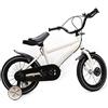 Biggittig Bicicletta per bambini da 14 pollici, con ruote di supporto, ruote di supporto, per ragazze, ragazzi, con ruote di supporto, pneumatici ad aria con freni, pedali (bianco)