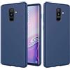 YaMiDe Custodia In Silicone Liquido Per Samsung Galaxy A6 Plus, Con [Protezione Schermo], Custodia In Gomma Gel Antiurto Anti-impronta, Blu Navy