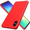 YaMiDe Custodia In Silicone Liquido Per iPhone XS Max, Con [Protezione Schermo], Custodia In Gomma Gel Antiurto Anti-impronta, Rosso