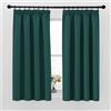 PONY DANCE Tende Oscuranti per Cucina Finestre Piccole 2 Pezzi Curtains Tenda Termica Isolante Freddo Cameretta Bambini con Fettuccia 140x145 CM, Verde Scuro