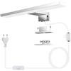 Azhien LED Lampada da Specchio per Bagno 5W,500lm Lampada a Specchio a Parete da 6500K Bianco Freddo con Spina,Montaggio 3 in 1,Lampada Armadio Applique da Parete IP44 da 30cm per Specchio,230V,300mm