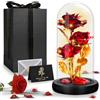 TAVADA La Bella e la Bestia, rosa eterna in vetro con LED, 1 biglietto perfetto per San Valentino, festa della mamma, matrimonio, anniversario e compleanno