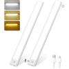 HighLuc Luce Armadio LED con Sensore 40CM, 146 Leds Luce LED Sottopensile USB-C Ricaricabile Magnetica 3 Colore Dimmerabile Lampada Guardaroba Luci per Cucina Corridoio Bagno Camere da Letto, 2 Pezzi