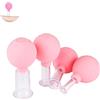ABSOK Set Di Coppettazione Facciale in Da 4 Pezzi, Aspirazione Sottovuoto in bicchiere di plastica, Terapia Di Massaggio Con Coppettazione, Un Kit Per Anticellulite, Antirughe Per Occhi, Viso E Corpo(rosa)