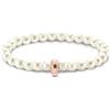 Thomas Sabo X0284-428-14 - Bracciale da donna in argento sterling 925, placcato oro rosa 750, 15.00 cm, Argento sterling, Perla