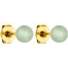 Purelei orecchini in avventurina, orecchini da donna in acciaio inossidabile resistente, orecchini impermeabili in perle di avventurina, dimensione perle 4,75 mm (Oro)