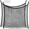 Navaris Rete da Fieno per Cavalli - Set 2X Reti per Alimentazione Lenta 80 x 90 cm - Slow Feeder per Mangiatoia Cavallo con Moschettoni - Maglia 3 x 3 cm - capacità 10 kg - Nero