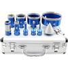 BRSCHNITT Set di punte diamantate per piastrelle, taglio da 6 / 8 / 10 / 20 / 35 / 50 / 68 / 100 mm, con fresa da 25 / 50 mm, un adattatore per porcellana, granito o marmo, foratura a secco.