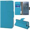 N NEWTOP Cover Compatibile per Sony Xperia XZ1, HQ Lateral Custodia Libro Flip Chiusura Magnetica Portafoglio Simil Pelle Stand (Azzurra)