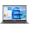 TECLAST F16Plus Laptop 15.6 Pollici PC Portatile 12GB RAM 512GB SSD,Windows Pro Notebook, Fino 2,6 GHz Intel Celeron N4120, 1920×1080FHD, 2.4G/5.0G WiFi+USB3.0+Mini-HDMI-2024