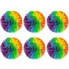 Kalsey 6 Pezzi Sensoriali Agitarsi Gommoso Palline, Morbide Arcobaleno Pompon Rimbalzante Stress Palle, Pompon Antistress Colorato, Per Bambini, Giochi