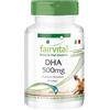 Fairvital | DHA 500mg - Per 3 mesi - Alto dosaggio - 90 Capsule - Acido docosaesaenoico e acido eicosapentaenoico