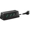 Vimar 00604.CC Presa multipla da scrivania con interruttore e cavo 2m, 1 uscita SICURY universale, 2 uscite SICURY standard italiano, 2 uscite USB A e 1 uscita USB C, spina 16A standard italiano, nero