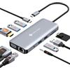 NOVOO Docking Station USB C, NOVOO 11 in 1 Hub USB C, Adattatore multiporta USB C Hub con 4K@60Hz HDMI, 4 porte dati USB-A, SD/TF, Ethernet 1 Gbps, VGA, 3,5 mm per MacBook, Dell, HP, Lenovo ThinkPad