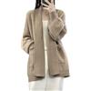 Ailaile Cardigan in lana merino maglioni da donna autunno inverno spesso caldo capispalla lavorato a maglia aperto davanti cappotto con tasche, Cammello scuro., L