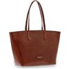 The Bridge Borsa Shopper Guelfa Unisex Donna in Pelle di Vitello Marrone Tasca Interna