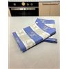 Ger3as Set di 2 strofinacci da cucina Gourmet (lino/cotone), asciugamani 50 x 70 cm, in misto lino, tessuto jacquard o stampato (asciugamano jacquard gatti blu)