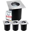 SSC-LUXon JUAVI 4 faretti da incasso a pavimento, orientabili, quadrati, IP67, per 1 x GU10, utilizzabili (senza lampadine)