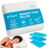 Flowen Cuscino Cervicale Altezza Regolabile Memory Foam Guanciale per Dormire a Doppia Onda Ortopedico Ideale per Supporto al Collo Ergonomico Traspirante Antirussamento Anallergico Federa Lavabile