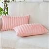 Soleebee - Set di 2 copricuscini in velluto e pelliccia artificiale, motivo tie dye, 30 x 50 cm, rosa, copricuscini decorativi per divano, letto, casa, auto, sedia, bar, negozio di libri e ufficio
