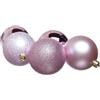 Heitmann Deco - Set di 25 palline per albero di Natale, glitterate lucide, ca. 5,8 cm, colore: rosa opaco