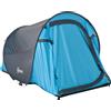 Outsunny Tenda da Campeggio 2 Persone con Apertura Automatica Pop-Up a Cupola, 220x108x110cm, Blu|Aosom
