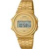 Casio Orologio Quarzo Unisex, misura cassa 38.80mm con quadrante Oro Digitale e cinturino Oro in Cinturino in metallo A171WEG-9AEF