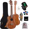 Winzz Ukulele Concerto Migliore Selezione Wood KOA Ukulele Kit Ukulele da 23 pollici per Principiante o Professionali con Accessori opzionali - Opaco naturale