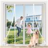 fowong VP Zanzariera magnetica per porta del balcone, 190 x 230 cm, per gatti sicuri, magneti più forti per porta scorrevole, due aperture, colore bianco