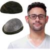 Lordhair Protesi Capelli Uomo, Pelle Super Sottile da 0,03 mm Tutti con loop a V Parrucca da Uomo per Sistema Capillare da 8x10 Pollici Dimensione Della Base