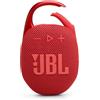 JBL Clip 5 Speaker Bluetooth Portatile, Altoparlante Wireless Compatto, Moschettone Integrato, Waterproof e Resistente alla Polvere IP67, fino a 12 h di Autonomia, App JBL Portable, Rosso
