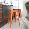 DEGHI Sgabello impilabile stile industrial in metallo arancione - Farley