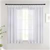 Woaboy Tende Corte per Interni Finestre Voile Trasparenti con Fettuccia Tende a Panello Morbidi Moderne per Camera da Letto Soggiorno Bambini 2 Pezzi 140x145cm Bianco