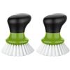 MR.SIGA Spazzola per piatti con manico ergonomico, Spazzola lavapiatti per piatti, pentole, padelle per la pulizia della cucina, Verde, 2 pezzi
