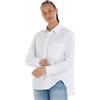 Tommy Jeans TJW OVS Cotton Shirt Ext DW0DW17356 Top in Tessuto, Bianco (White), S Donna