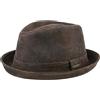 Stetson Radcliff Player in Pelle Uomo - Fedora Cappello con Fodera, Fascia Estate/Inverno - XL (60-61 cm) Marrone