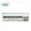 Vetrina Ingredienti Pizza, Refrigerata, Lunga cm 140, per 4 bacinelle GN 1 3 + 1 bacinella GN 1 2