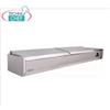 Vetrina Portaingredienti Pizza Inox, Refrigerata, Lunga cm 150, per 5 bacinelle GN 1 3 + 1 bacinella GN 1 2,