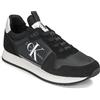 Calvin Klein Jeans Sneakers da Runner Donna Sock Laceup Nylon-Leather Scarpe Sportive, Nero (Black/White), 36 EU