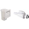 Gre AR100 Skimmer per Piscina Standard + Valvola d'impulsione, Color Bianco & Skimmer Y REPUESTOS-Válvula de cierre 1/4 de vuelta+ 1 conector Ø 32/38 mm para Kit de filtración