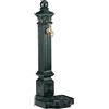 relaxdays Fontana a Colonna, Giardino, Terrazza, Stile Antico, Rubinetto, Vaschetta, HxLxP: 80x28x32 cm, Verde Scuro