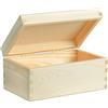 LAUBLUST Scatola piccola in legno con coperchio - 20x15x10cm, naturale, FSC® - scatola multiuso senza maniglie - scatola portaoggetti | Scatola dei ricordi | Confezione regalo e artigianato