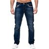 Beokeuioe Jeans da uomo in denim, elasticizzato, cotone, blu, nero, comodi e facili da pulire, jeans da uomo, vestibilità regolare, taglio dritto, elasticizzati, jeans Basic Washed, C-1 blu, L