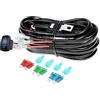 PICAA Cablaggio Fendinebbia con Interruttore 12V 40A Kit Cavi Fendinebbia Cablaggio Auto On-Off Interruttore per Barra LED Fuoristrada per Barra Cabina Barca-ATV Camion SUV e Moto 2-lead