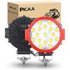 PICAA Faro da Lavoro LED 51W 7 Pollici Rosso Tondo Spot Light per Fuoristrada, Fendinebbia, Barca, SUV e Trattore