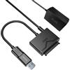 BENFEI Adattatore da USB 3.0 a SATA per HDD/SSD da 2,5/3,5, 2-in-1 USB C/USB 3.0 a SATA III con adattatore di alimentazione 12V/2A